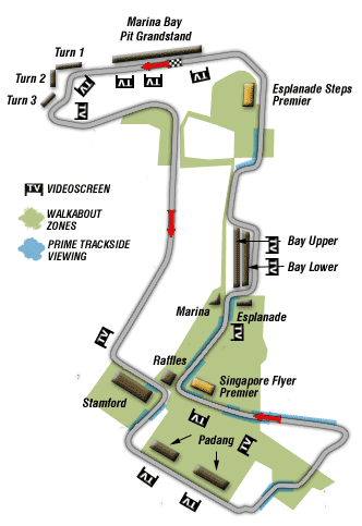 Стадион-проведения событий Марина Бей (Marina Bay Street Circuit)