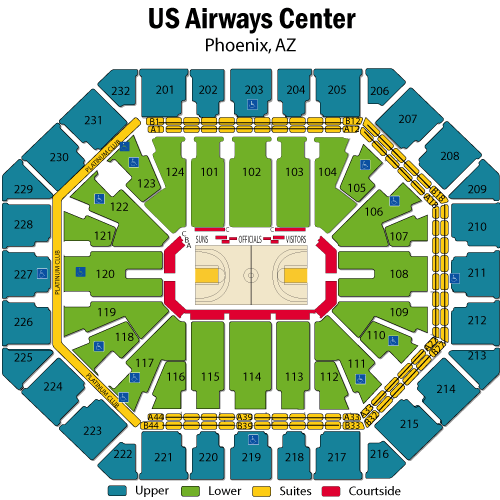 Стадион-проведения событий ЮС Эйрвейс Центр (US Airways Center)
